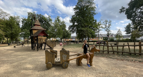 Farm themed playground in Gasperich
