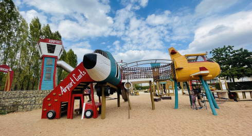 Pirate ship playground in the municipal park of Luxembourg City